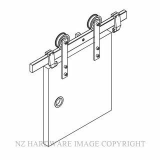 BRIO OPEN SQUARE RAIL TRACK 150KG 1000MM DOOR KIT MATT BLACK