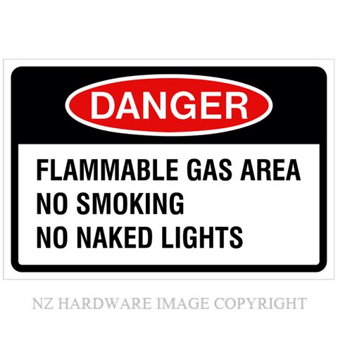DENEEFE RQ2 DANGER - FLAMMABLE GAS AREA NO SMOKING PVC