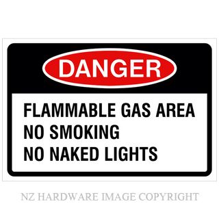 DENEEFE RQ2 DANGER - FLAMMABLE GAS AREA NO SMOKING PVC