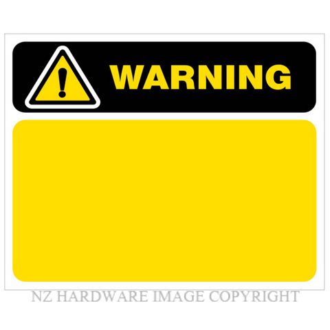 DENEEFE YA1 WARNING SIGN BLANK MESSAGE PVC
