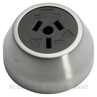 TRADCO 5534 FEDERATION SOCKET SATIN CHROME-BLACK