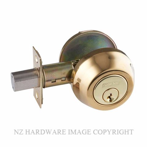 SCHLAGE REGENT RD160 ROUND ROSE DEADBOLT CYL & TURN POLISHED BRASS