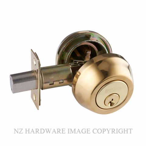 SCHLAGE REGENT RD162 ROUND ROSE DEADBOLT DBLE KEY POLISHED BRASS