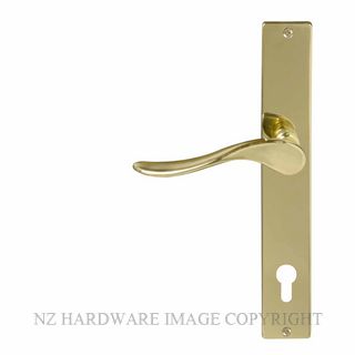 WINDSOR 8194 E85 PB HAVEN SQUARE LONGPLATE E85 KEYHOLE POLISHED BRASS-LACQUERED