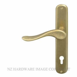 WINDSOR 8168 E85 RLB HAVEN OVAL LONGPLATE E85 KEYHOLE RUMBLED BRASS