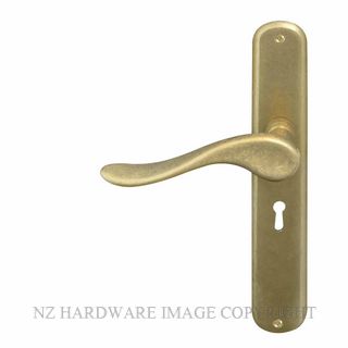 WINDSOR 8168L RLB HAVEN OVAL LONGPLATE STD KEYHOLE RUMBLED BRASS
