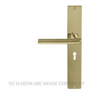 WINDSOR 8205L PB CHARLESTON SQUARE LONGPLATE STD KEYHOLE POLISHED BRASS-LACQUERED