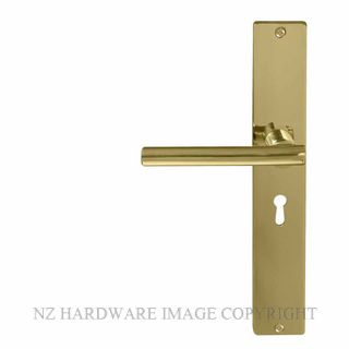 WINDSOR 8205L UB CHARLESTON SQUARE LONGPLATE STD KEYHOLE UNLACQUERED BRASS