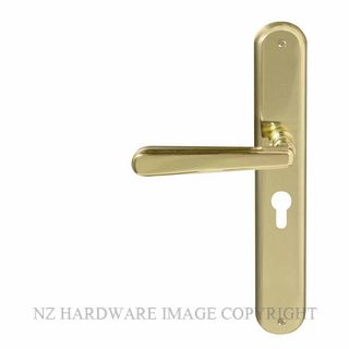 WINDSOR 8233 E48 PB VILLA OVAL LONGPLATE E48 KEYHOLE POLISHED BRASS-LACQUERED