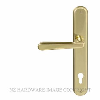 WINDSOR 8233 E85 PB VILLA OVAL LONGPLATE E85 KEYHOLE POLISHED BRASS-LACQUERED