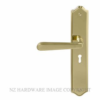 WINDSOR 8234L PB VILLA TRADITIONAL LONGPLATE STD KEYHOLE POLISHED BRASS-LACQUERED