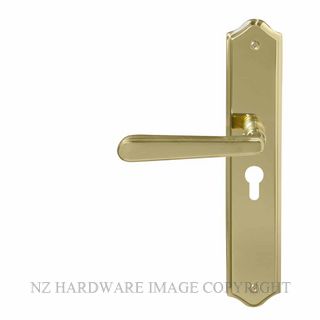 WINDSOR 8234 E48 PB VILLA TRADITIONAL LONGPLATE E48 KEYHOLE POLISHED BRASS-LACQUERED