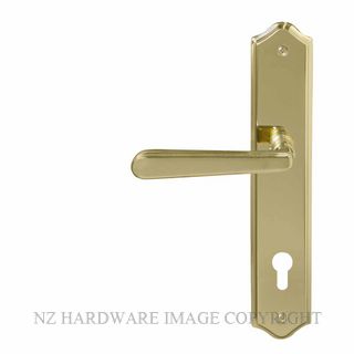 WINDSOR 8234 E85 PB VILLA TRADITIONAL LONGPLATE E85 KEYHOLE POLISHED BRASS-LACQUERED