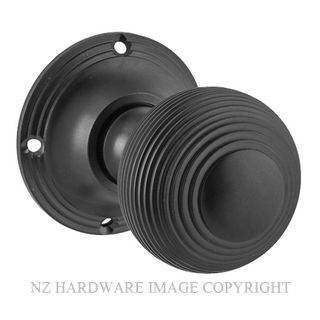 TRADCO 9629 BLK REEDED MORTICE KNOB MATT BLACK 51MM/BP60MM