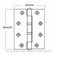 MILES NELSON 520SSH9060R STAINLESS HINGE 90X60X2MM RADIUS EDGE SATIN STAINLESS