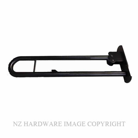 NZH GRAB RAIL DROP DOWN WITH TOILET ROLL HOLDER MATT BLACK