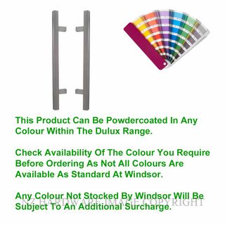 WINDSOR 7055 PC 600MM SQUARE PULL HDL STAINLESS STEEL POWDER COAT