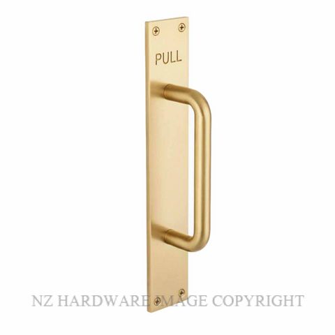 DW 1429 PB GRIP HANDLE PLATE ENGRAVED (PULL) SATIN BRASS