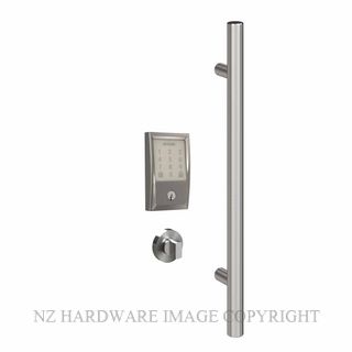 SCHLAGE SRS67-600SSS CORFU ENTRANCE PULL WITH ENCODE DEADBOLT SATIN STAINLESS