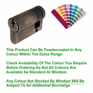 WINDSOR 1133 PC 30MM EURO SINGLE CYLINDER - KEY POWDER COAT