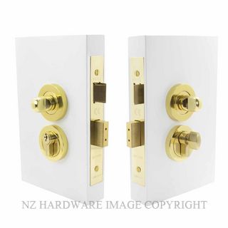 WINDSOR 1182 UB DOUBLE TURN LOCK ROUND 57MM UNLACQUERED BRASS