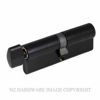 WINDSOR 1225 BLK 90MM EURO CYLINDER - KEY/TURN MATT BLACK