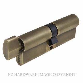 WINDSOR 1225 RB 90MM EURO CYLINDER - KEY/TURN ROMAN BRASS