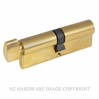 WINDSOR 1225 UB 90MM EURO CYLINDER - KEY/TURN UNLACQUERED BRASS