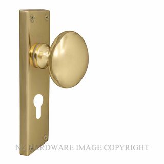 WINDSOR 3002-E48 UB VICTORIAN KNOB LOCK - EURO 48MM UNLACQUERED BRASS