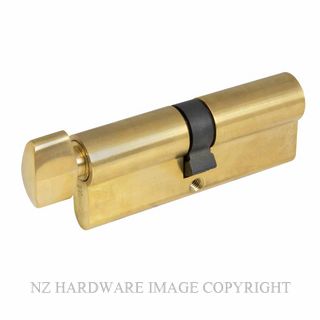 WINDSOR 1223 UB 80MM EURO CYLINDER - KEY/TURN UNLACQUERED BRASS