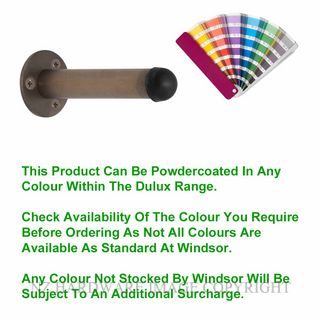 WINDSOR 5186 PC 87MM PIPE DOORSTOP SKIRTING FIX POWDER COAT