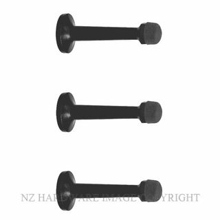 WINDSOR 5299 BLK 75MM DOORSTOP CONCEALED SKIRTING FIX 3PK MATT BLACK