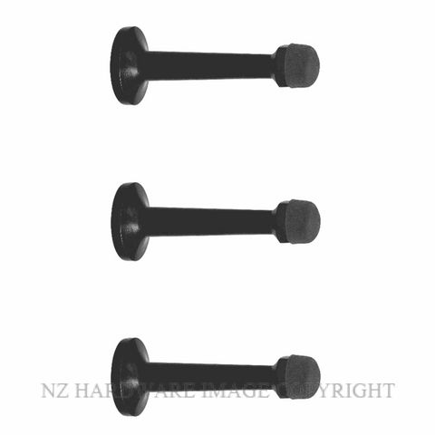 WINDSOR 5299 BLK 75MM DOORSTOP CONCEALED SKIRTING FIX 3PK MATT BLACK