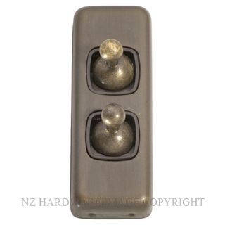 TRADCO 5891 SWITCH TOGGLE 2 GANG ANTIQUE BRASS-BROWN