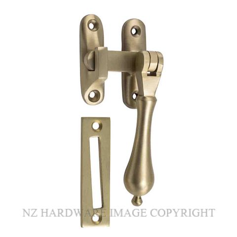 TRADCO 6663 SB CASEMENT FASTENER TEARDROP LONG THROW W50XP30MM DROP 95MM SATIN BRASS