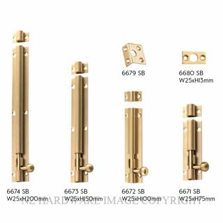 TRADCO 7.5MM SHOOT BARREL BOLTS SATIN BRASS