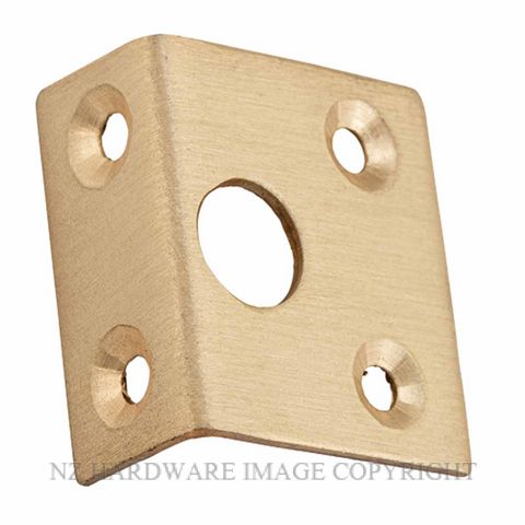 TRADCO 6679 SB RIGHT ANGLE KEEPER BOLT 7.5MM SATIN BRASS