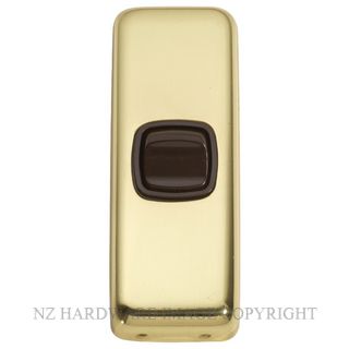 TRADCO 5800 SWITCH ROCKER 1 GANG POLISHED BRASS-BROWN