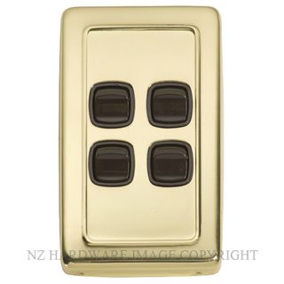 TRADCO 5805 SWITCH ROCKER 4 GANG POLISHED BRASS-BROWN