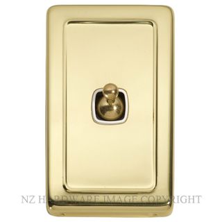 TRADCO 5952 SWITCH TOGGLE 1 GANG POLISHED BRASS-WHITE