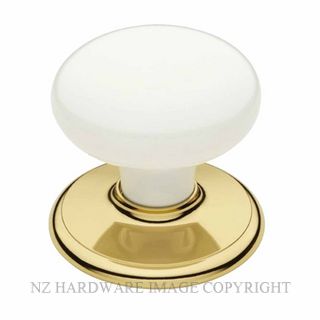 SCHLAGE CLASSIC KNOB WHITE GOLDTONE TRIM