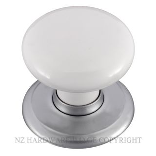 SCHLAGE SRGK1CLSP CLASSIC PASSAGE KNOB WHITE-SATIN CHROME TRIM