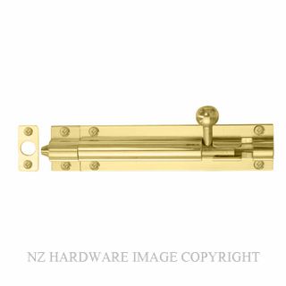 WINDSOR 5209 UB 100MM BARREL BOLT - STRAIGHT UNLACQUERED BRASS