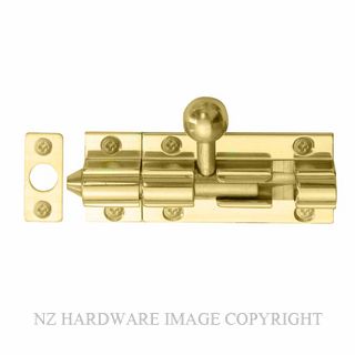 WINDSOR 5207 UB 50MM BARREL BOLT - STRAIGHT UNLACQUERED BRASS