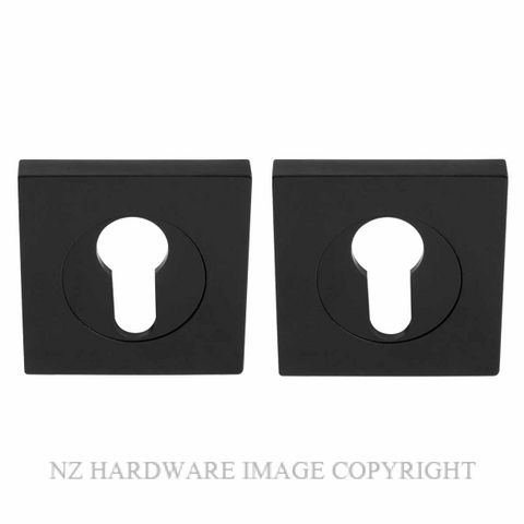 WINDSOR 9045 BLK SQUARE EURO ESCUTCHEON (PAIR) MATT BLACK