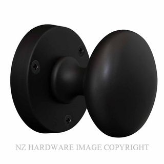 WINDSOR 3011 BLK VICTORIAN KNOB LATCH SET ROUND ROSE MATT BLACK