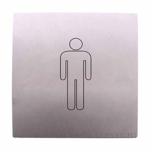 LOCKWOOD 20007ANSS EXTERIOR PLATE ENGRAVED MALE SYMBOL SATIN STAINLESS