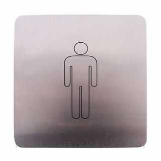 LOCKWOOD 20207ANSS EXTERIOR PLATE ENGRAVED MALE SYMBOL SATIN STAINLESS