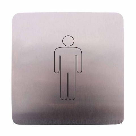 LOCKWOOD 20207ANSS EXTERIOR PLATE ENGRAVED MALE SYMBOL SATIN STAINLESS