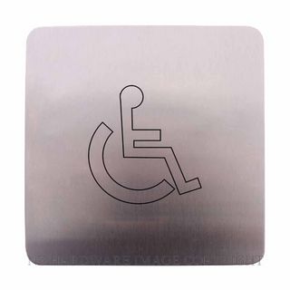 LOCKWOOD 20207ENSS EXTERIOR PLATE ENGRAVED DISABLED SYMBOL SATIN STAINLESS
